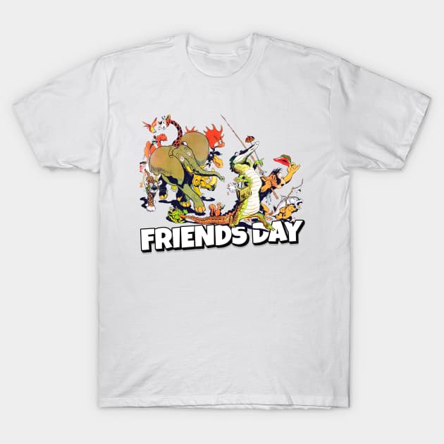 Animals Friends Day Vintage Retro Cartoons T-Shirt by REVISTANGO